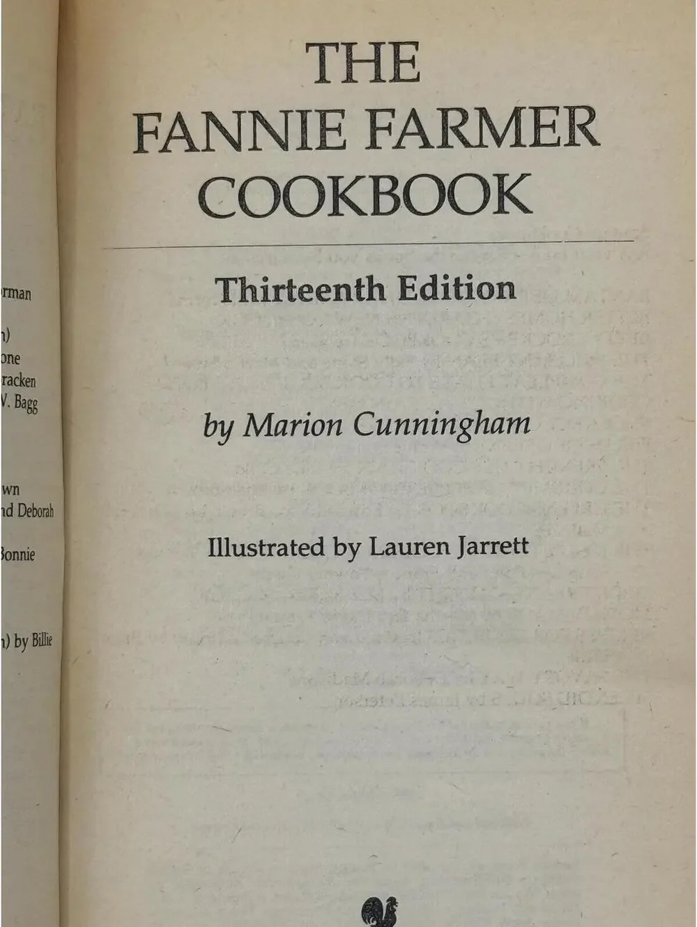 Vintage Fannie Farmer Cookbook, 1994 Paperback Edition